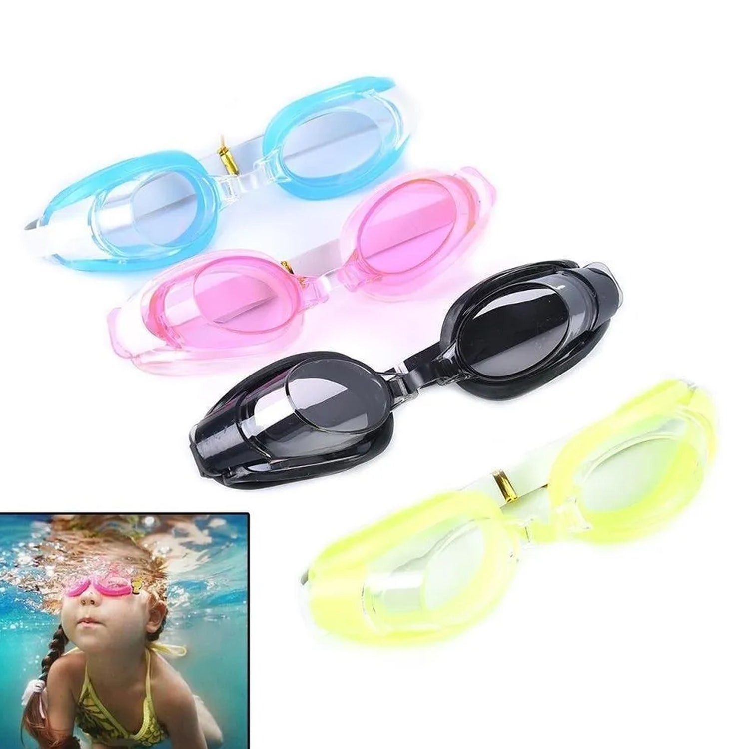 Anti-Fog Swimming Goggles with Ear & Nose Plug – Clear Vision, Waterproof