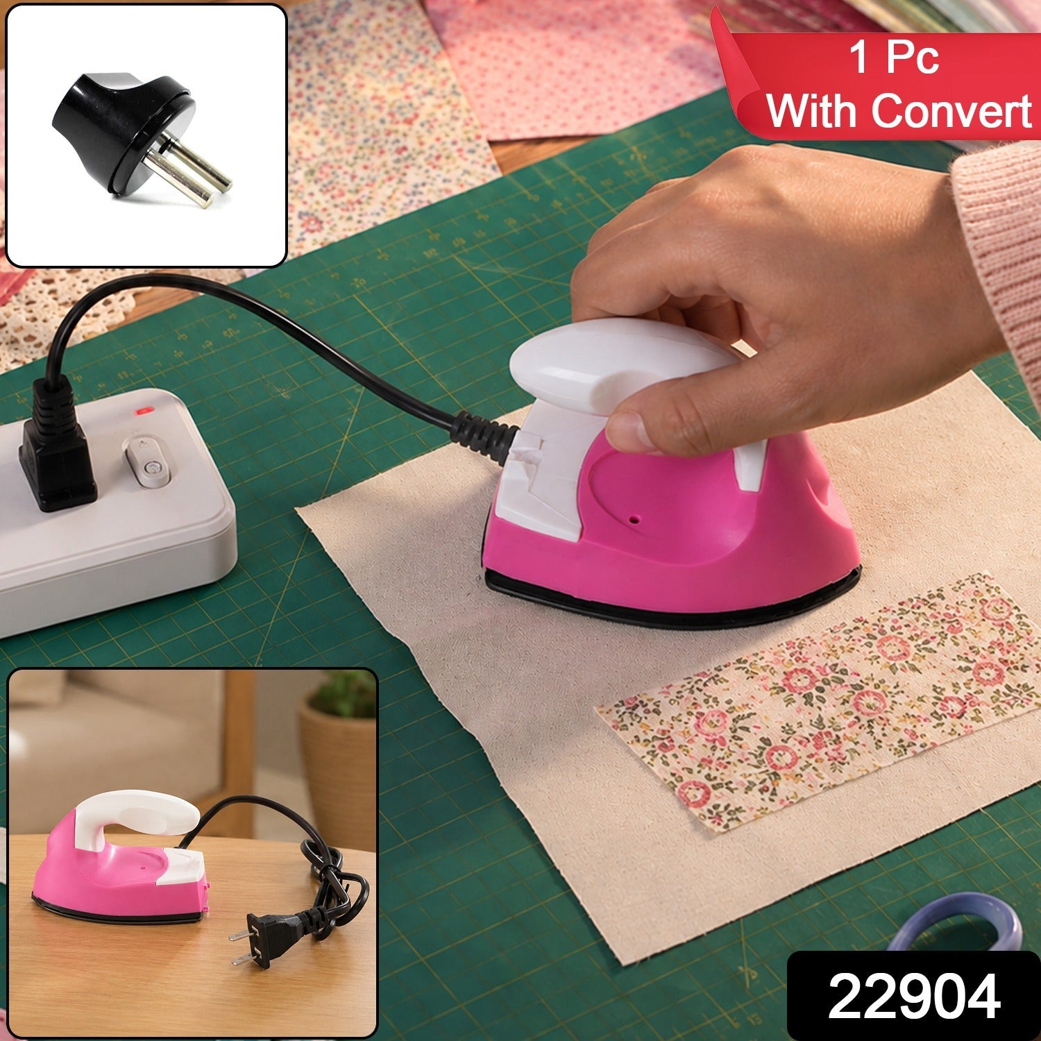 Compact Portable Electric Mini Iron For Clothes(1 Pc With Convert)