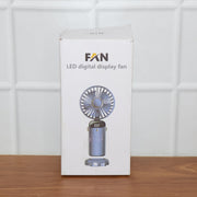 A rechargeable portable fan being used in various daily settings like an office or outdoors.