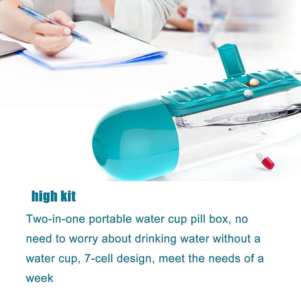 Multi-Functional Water Bottle – Pill & Vitamin Storage for Travel and Outdoor Use (600ml, Mix Color)