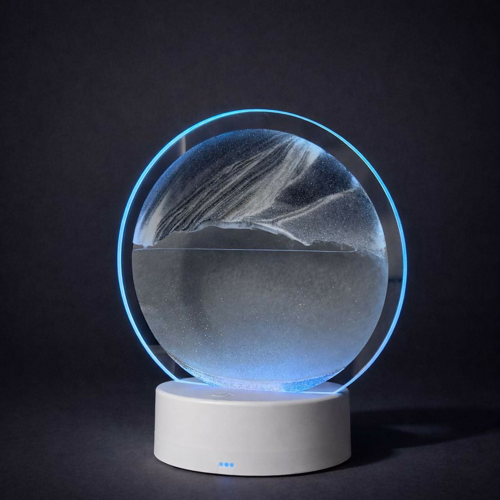 Round Sand Art LED Table Lamp Decorative Night Light