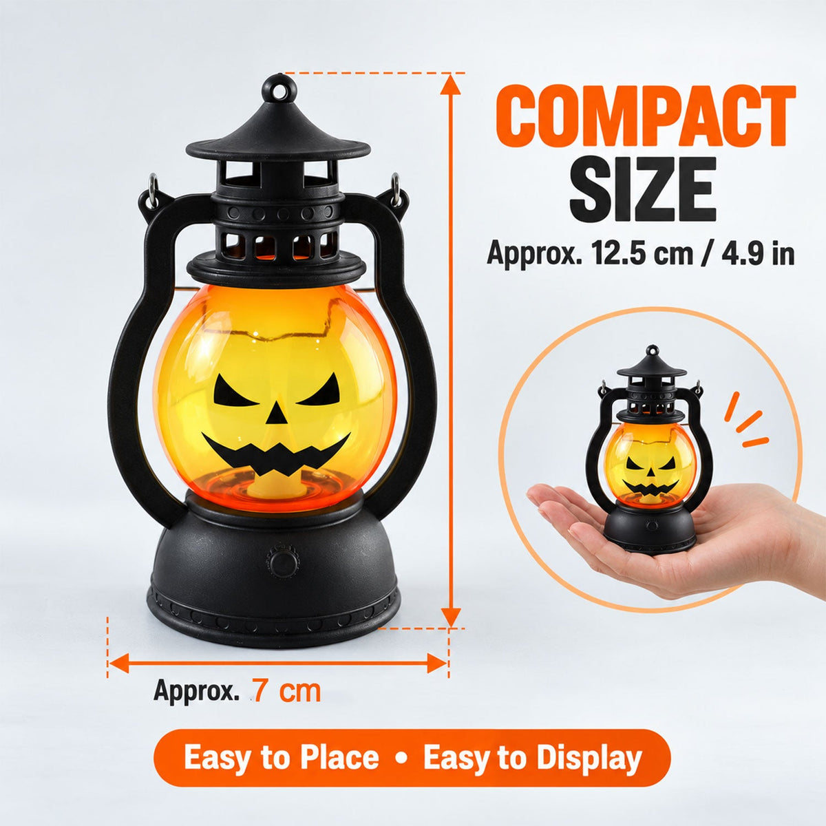 Mini Hanging Halloween Pumpkin Led Lantern Candles (4 Pc Set)