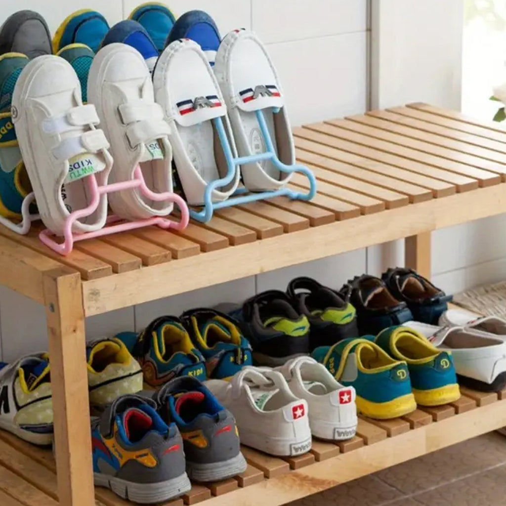 Space-saving shoe drying rack & organizer in a closet