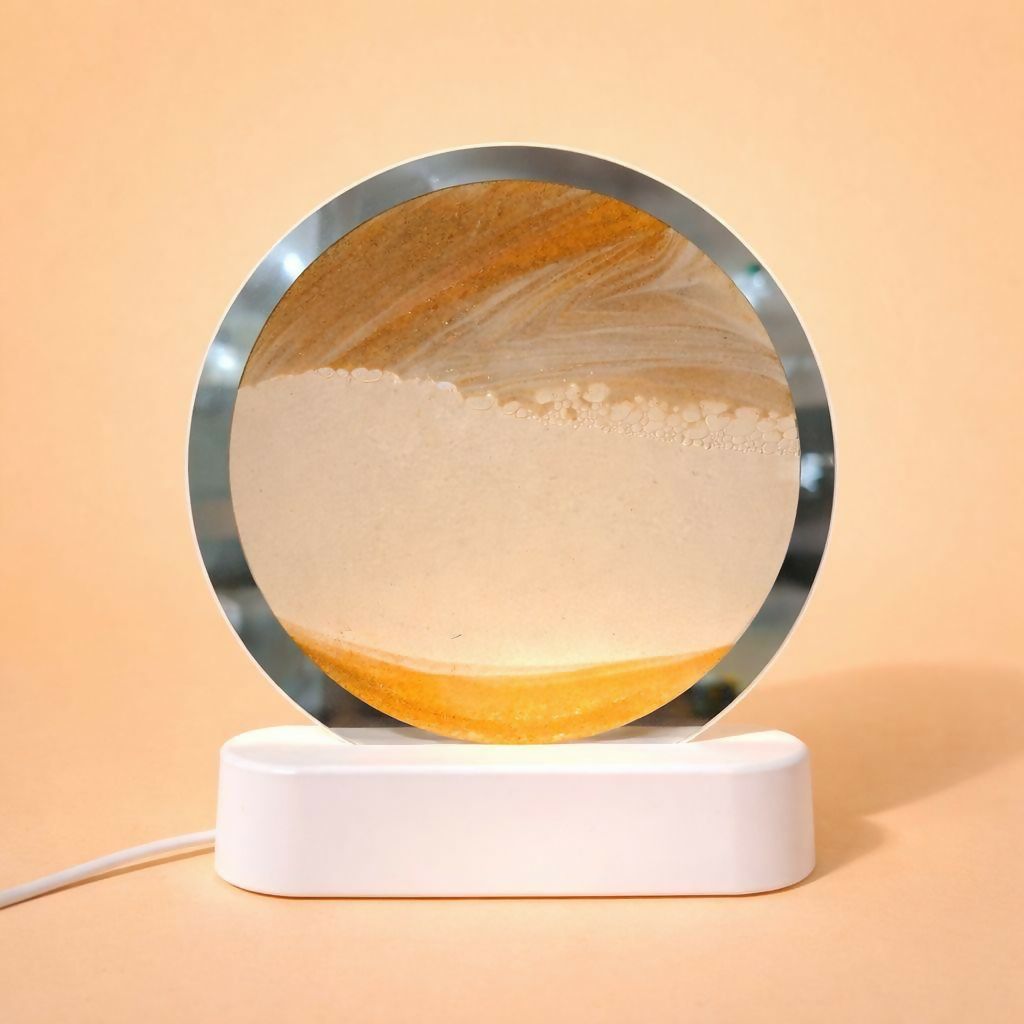Round Sand Art LED Table Lamp Decorative Night Light