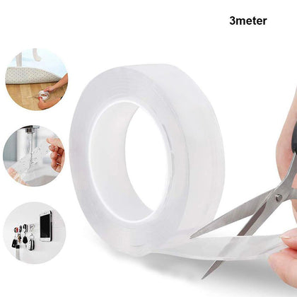 Roll of double-sided nano adhesive tape with strong, traceless gel