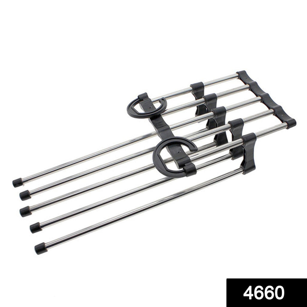 Adjustable Trouser Pants Hanger Organizer – Space-Saving Wardrobe Rack