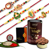 Designer Rakhi Set – Complete Pooja & Choco Gift Combo | Wukusy