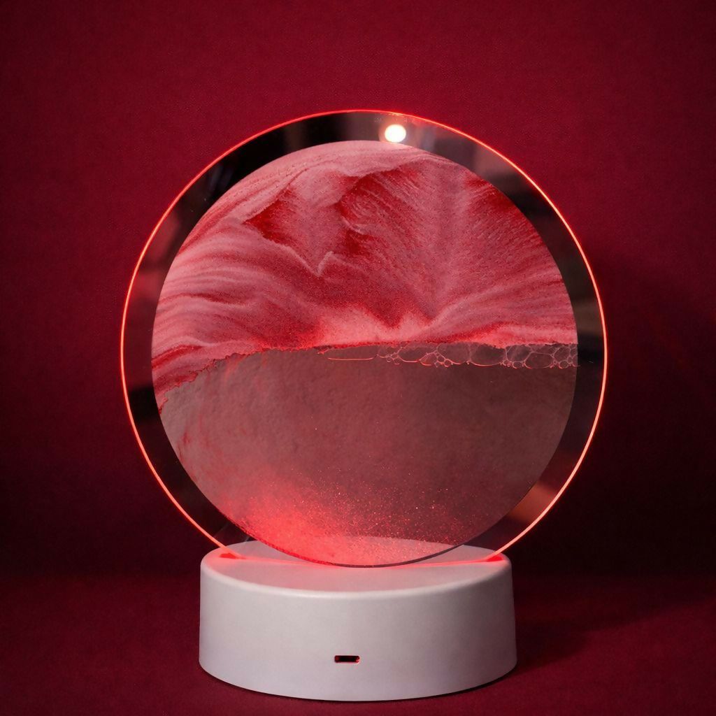 Round Sand Art LED Table Lamp Decorative Night Light