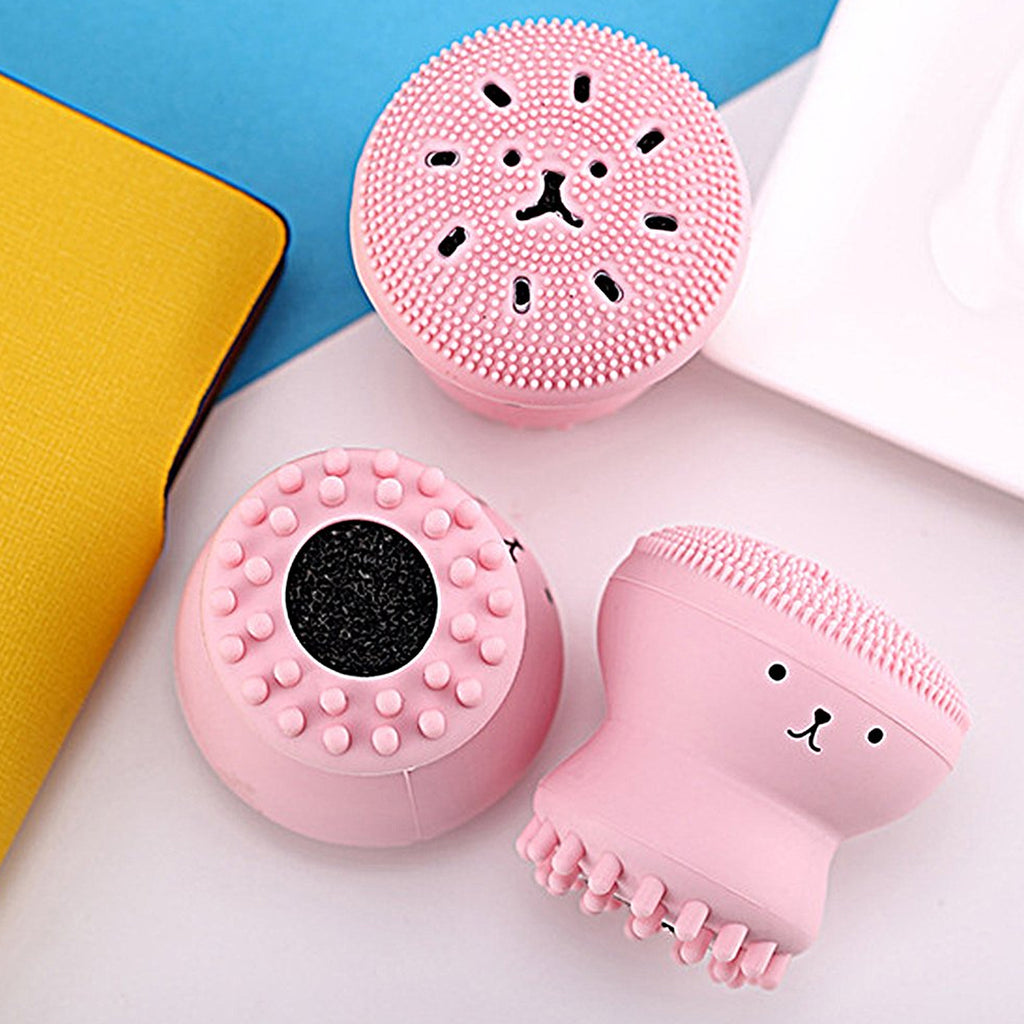 Portable octopus silicone facial brush skincare tool
