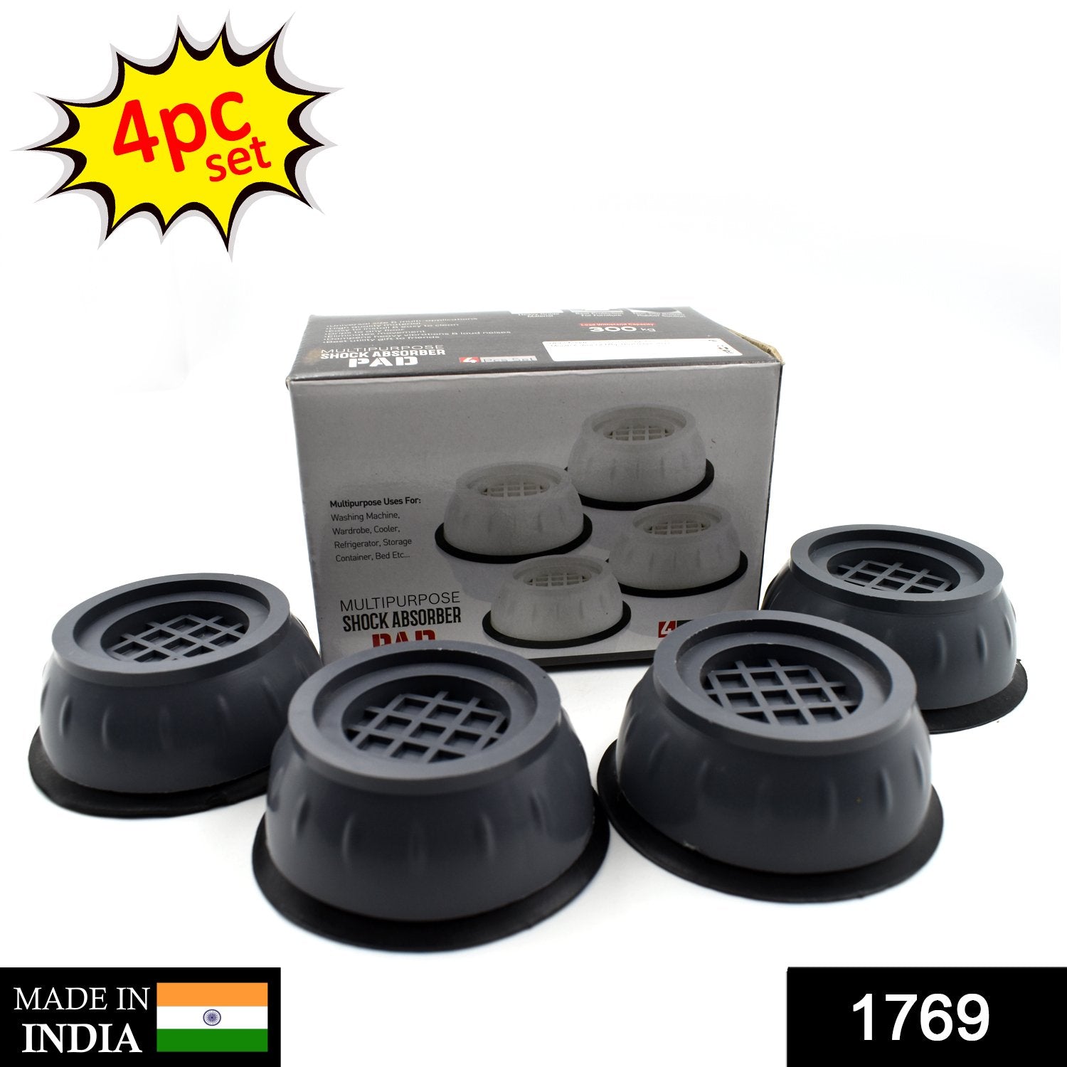 Anti-Vibration Pads with Suction Cup Feet – Shock Absorbing Feet for Washing Machines & Appliances
