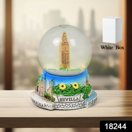 Snow Globe souvenir on desk for office decoration