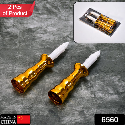 Two flameless LED pillar candles with realistic flickering light