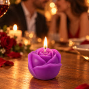 Rose Flower Shaped Decorative Wax Candle For Home And Table Decor (1 Pc)