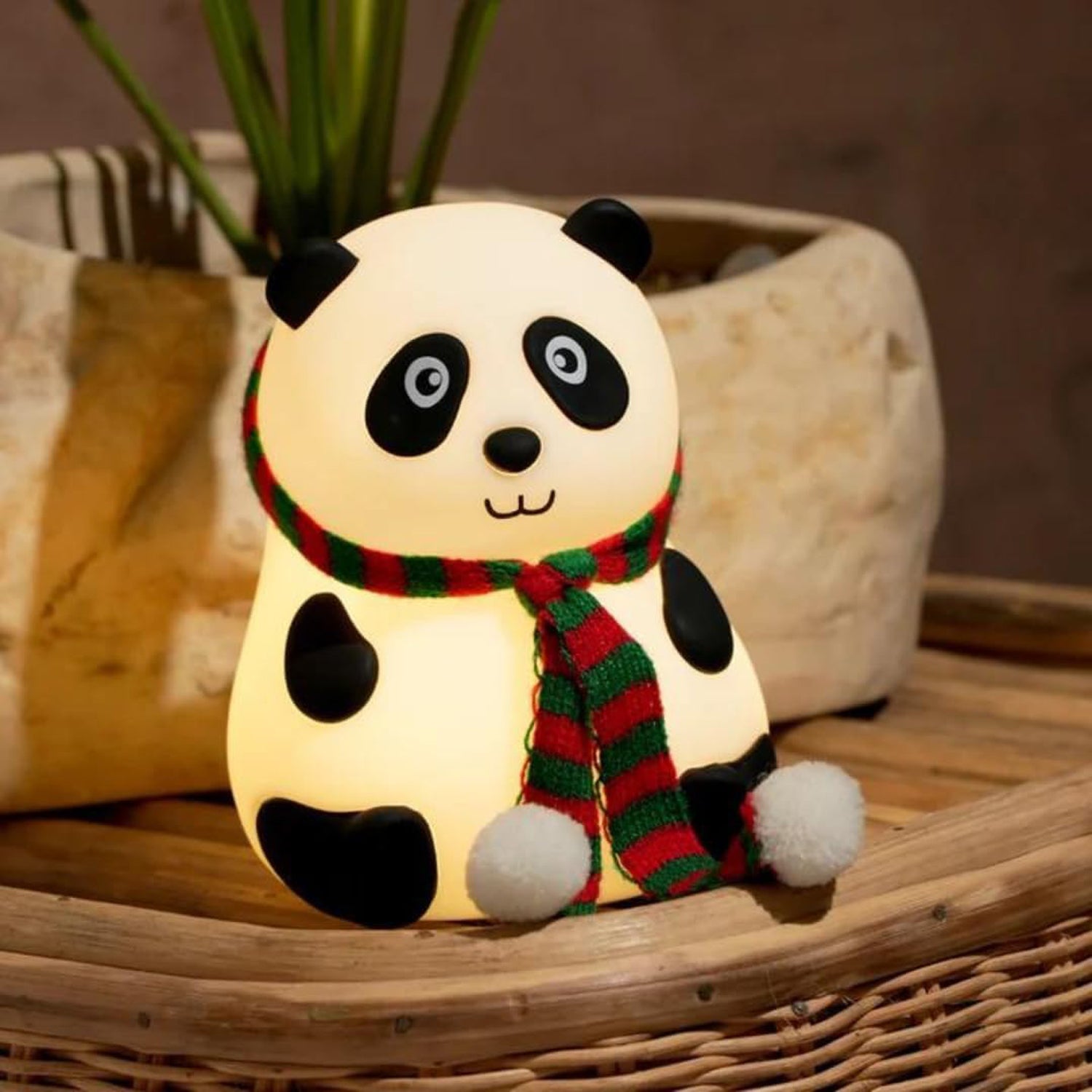 Panda 7-Color LED Silicone Touch Lamp – Cute Night Light for Bedroom & Kids Room