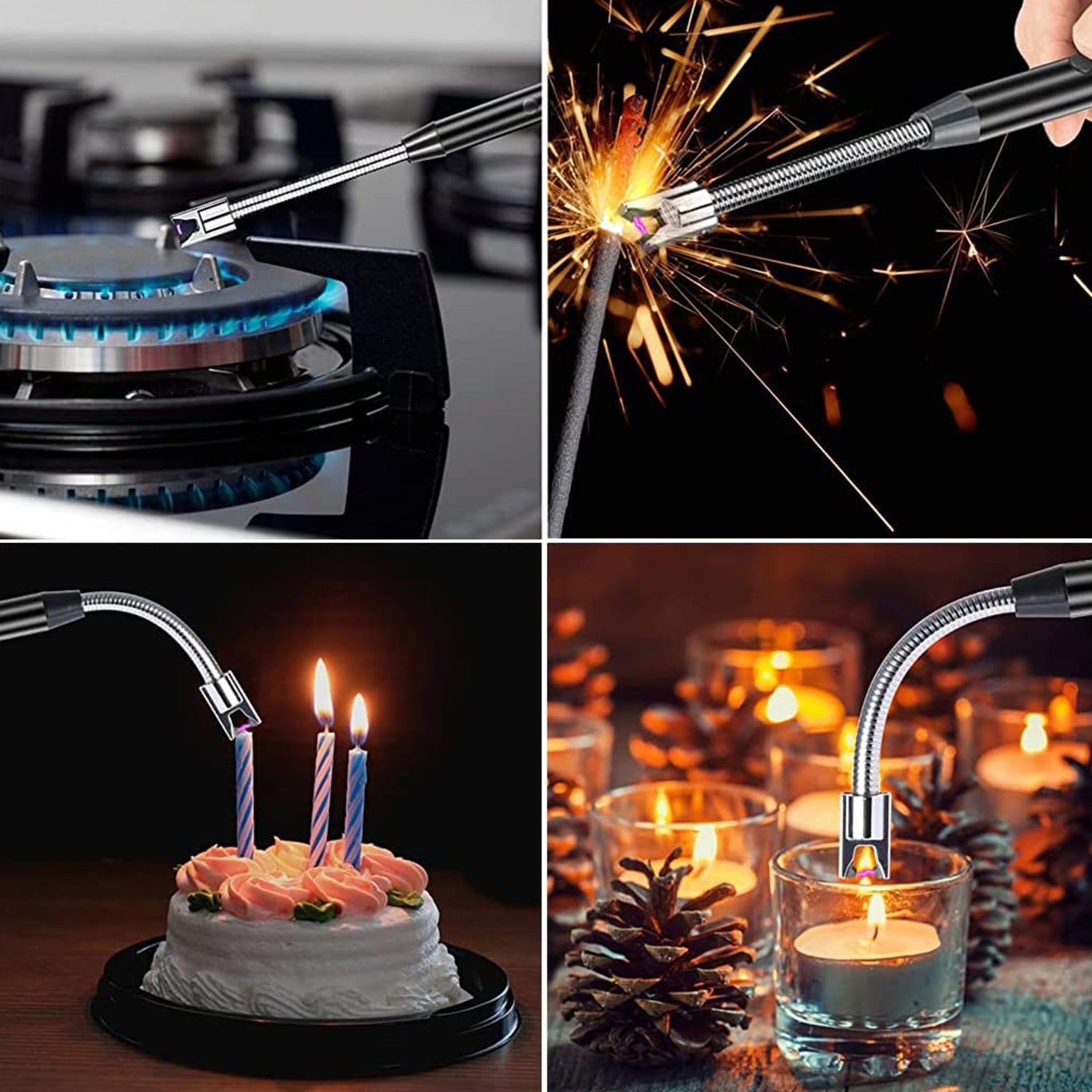 Long Flexible Electric Arc Lighter – USB Rechargeable Windproof Flameless Plasma Lighter for Smoking
