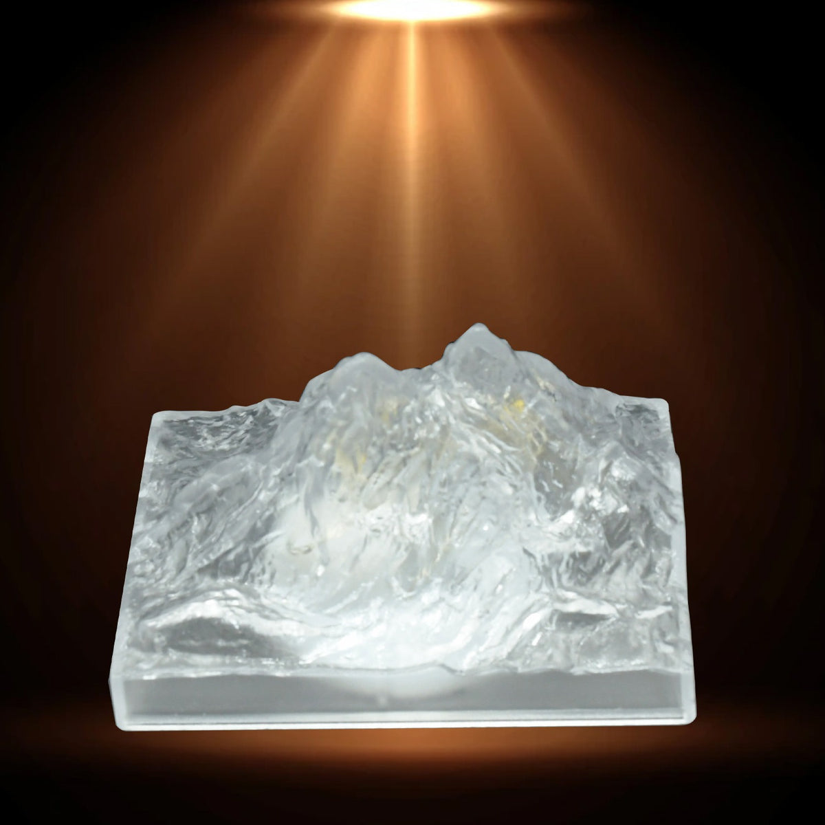 LED Iceberg Night Light illuminating a modern bedroom