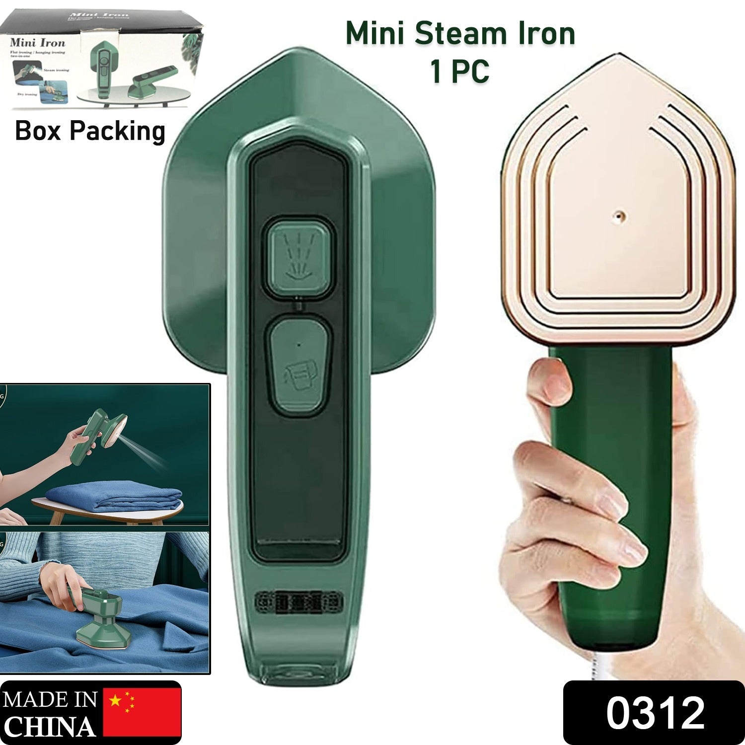Mini Steam Iron Handheld Garment Steamer – Portable Travel Clothes Iron, Fast Heat-Up & Compact Design