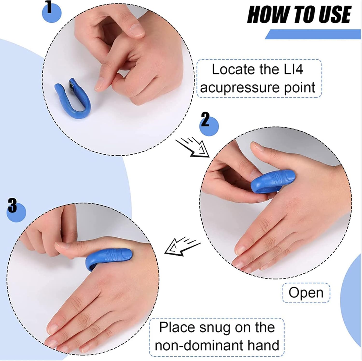 Sugar Control Acupressure Hand Pressure Point Clip in hand for migraine relief