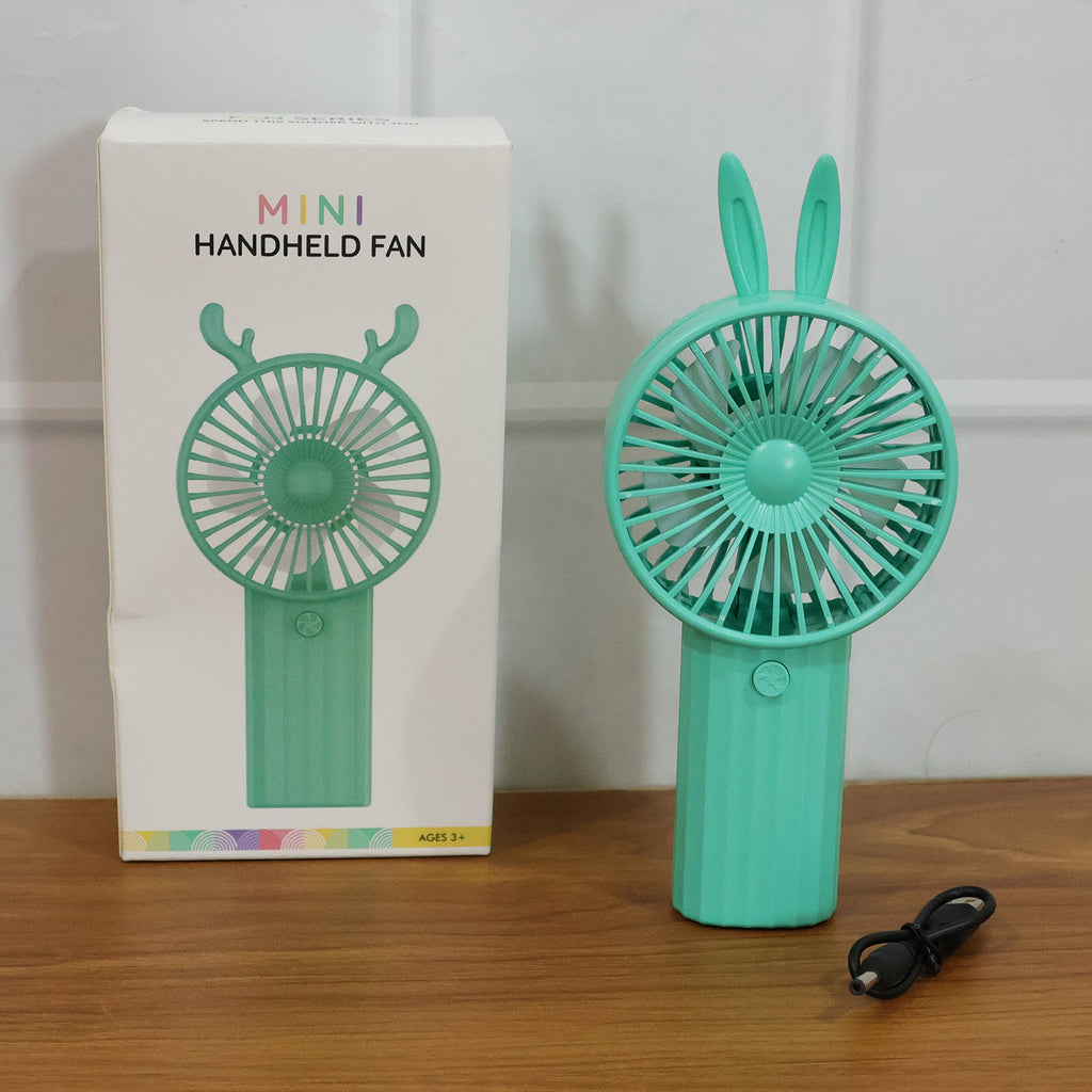 Compact mini handheld fan with bunny ear design