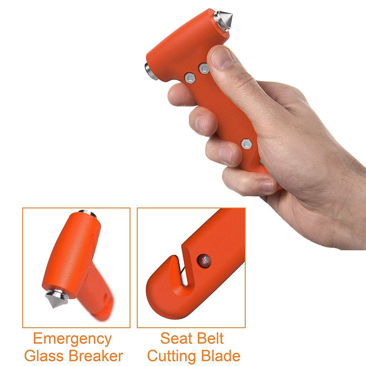 Car safety hammer full product view on white background