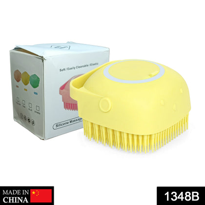 Silicone massage bath body brush with integrated shampoo dispenser