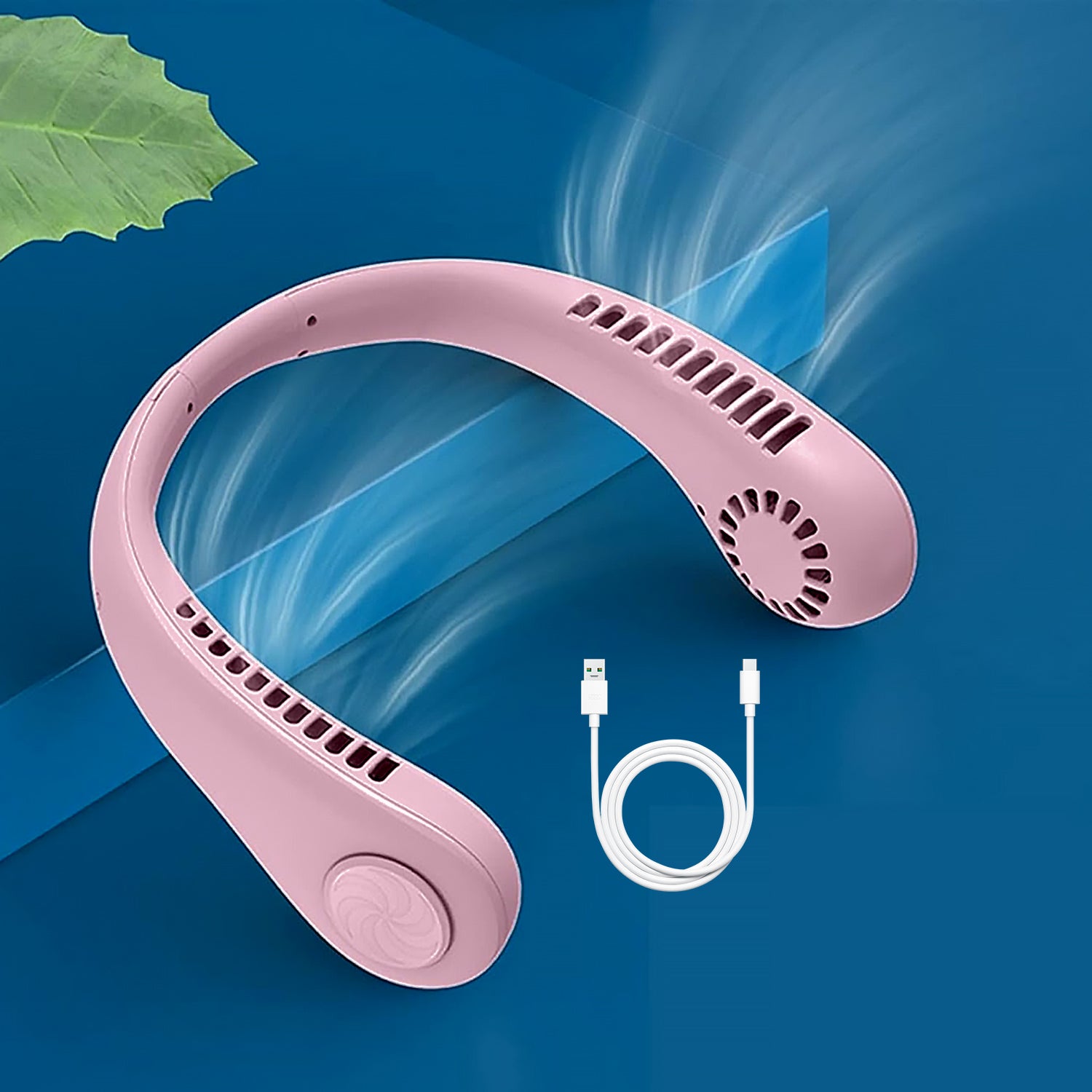 Portable Neck Fan – Hands Free Bladeless 360° Cooling USB Rechargeable Wearable Personal Fan for Travel & Outdoor Use