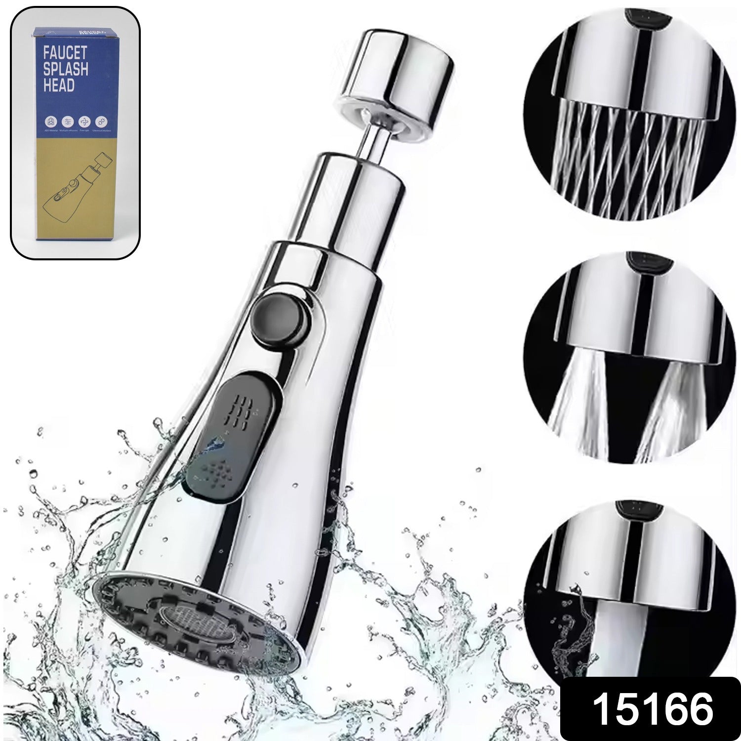 3-Function Pull Down Kitchen Faucet – 360° Rotating Sink Sprayer Tap (1 Pc)