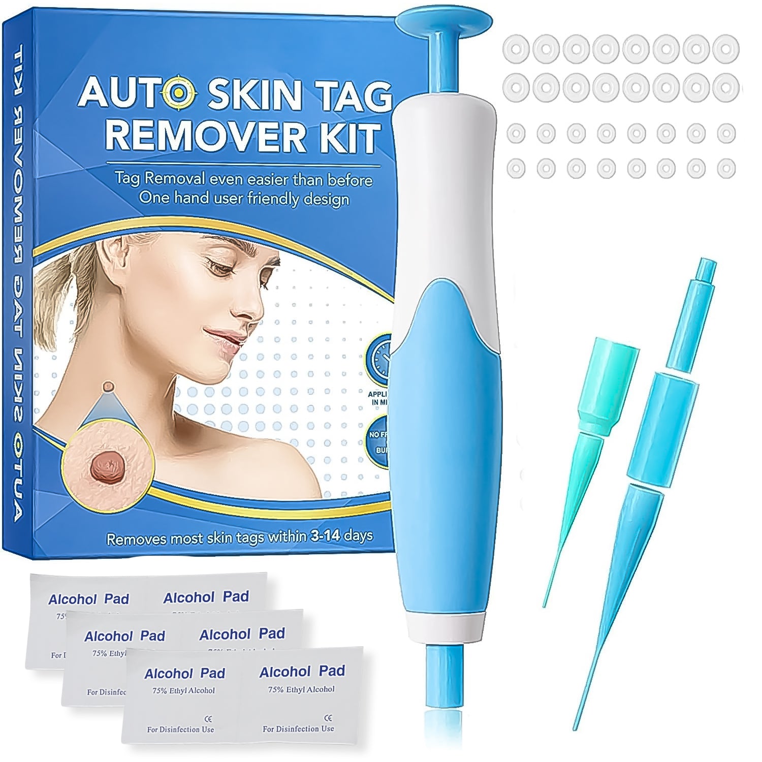 Diagram illustrating how skin tag remover band works