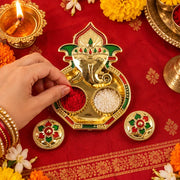 5998 Ganesha Shaped Haldi Kumkum Thali Holder Pooja Return Gift Indian Housewarming Gifts Shivratri Wedding Favor Navarathri Favors Baby Shower Janmashtami Rakasha Bandhan Special