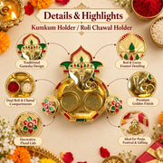 5998 Ganesha Shaped Haldi Kumkum Thali Holder Pooja Return Gift Indian Housewarming Gifts Shivratri Wedding Favor Navarathri Favors Baby Shower Janmashtami Rakasha Bandhan Special
