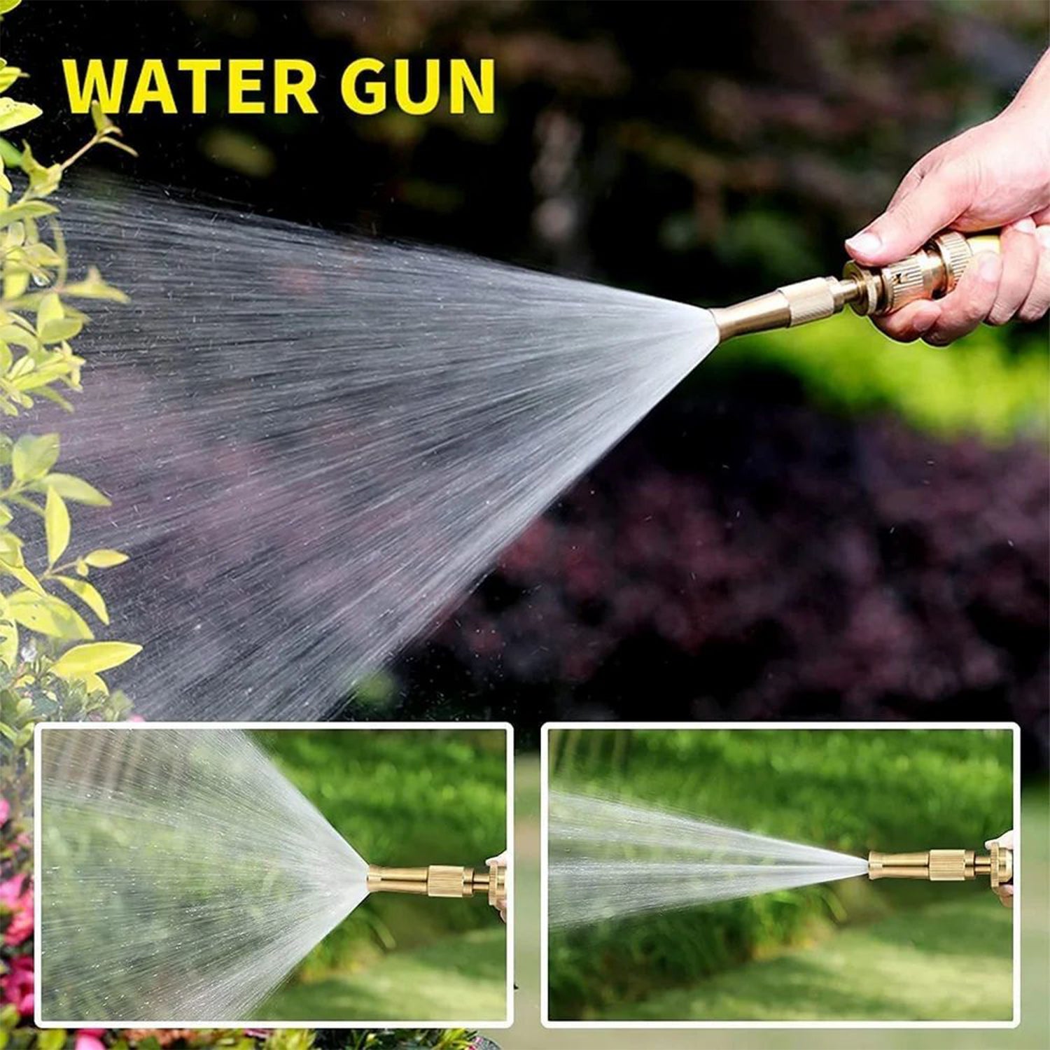 High-Pressure Adjustable Water Spray Nozzle – Brass Car Wash & Garden Hose Tool