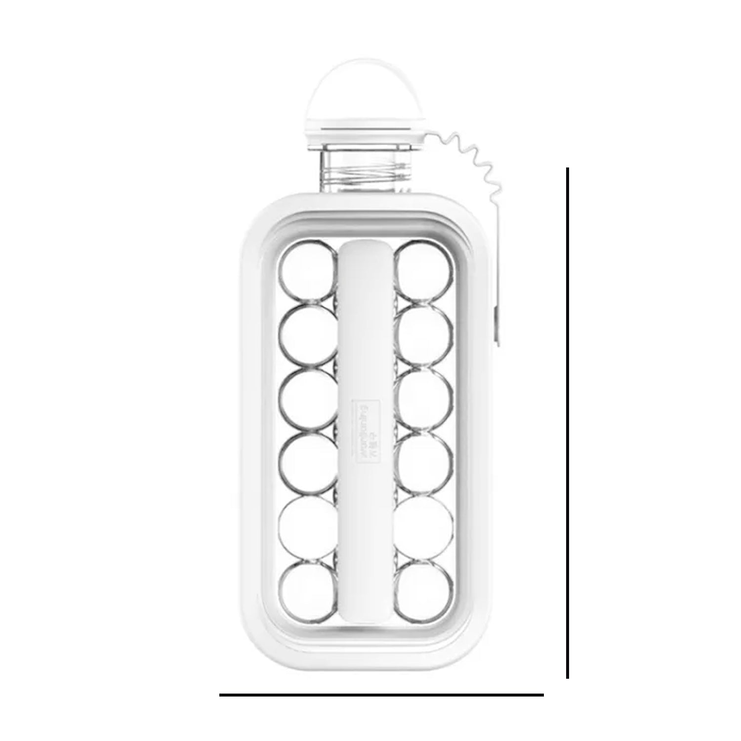 2-in-1 Foldable Ice Cube Tray with Lid – 14 Ice Balls, Bottle Style for Travel & Camping