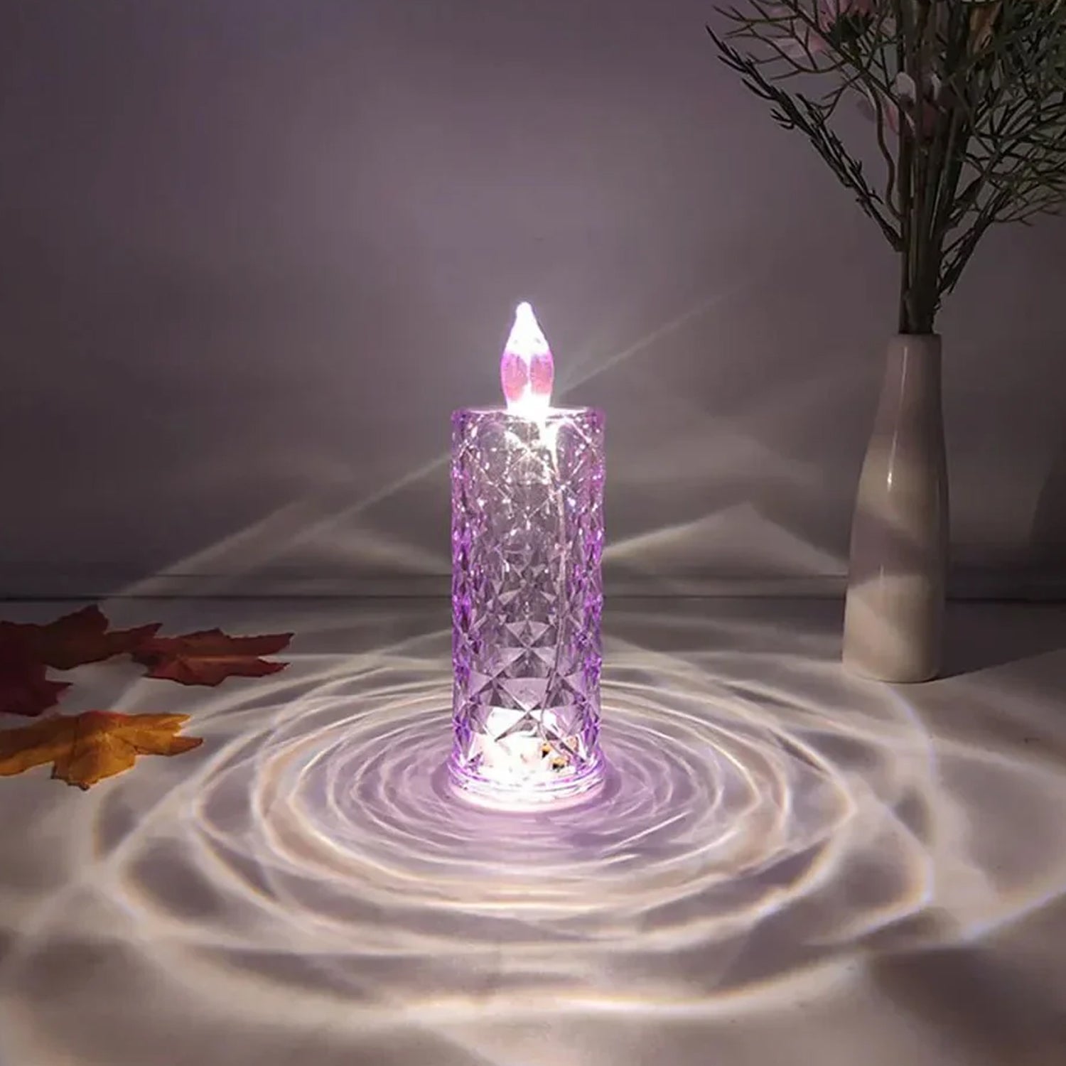 Battery operated crystal candlelight for home décor
