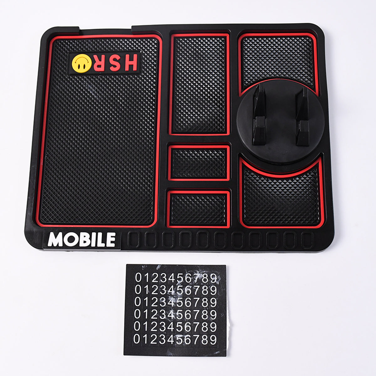 Flexible silicone car dashboard mat for phone & small item storage