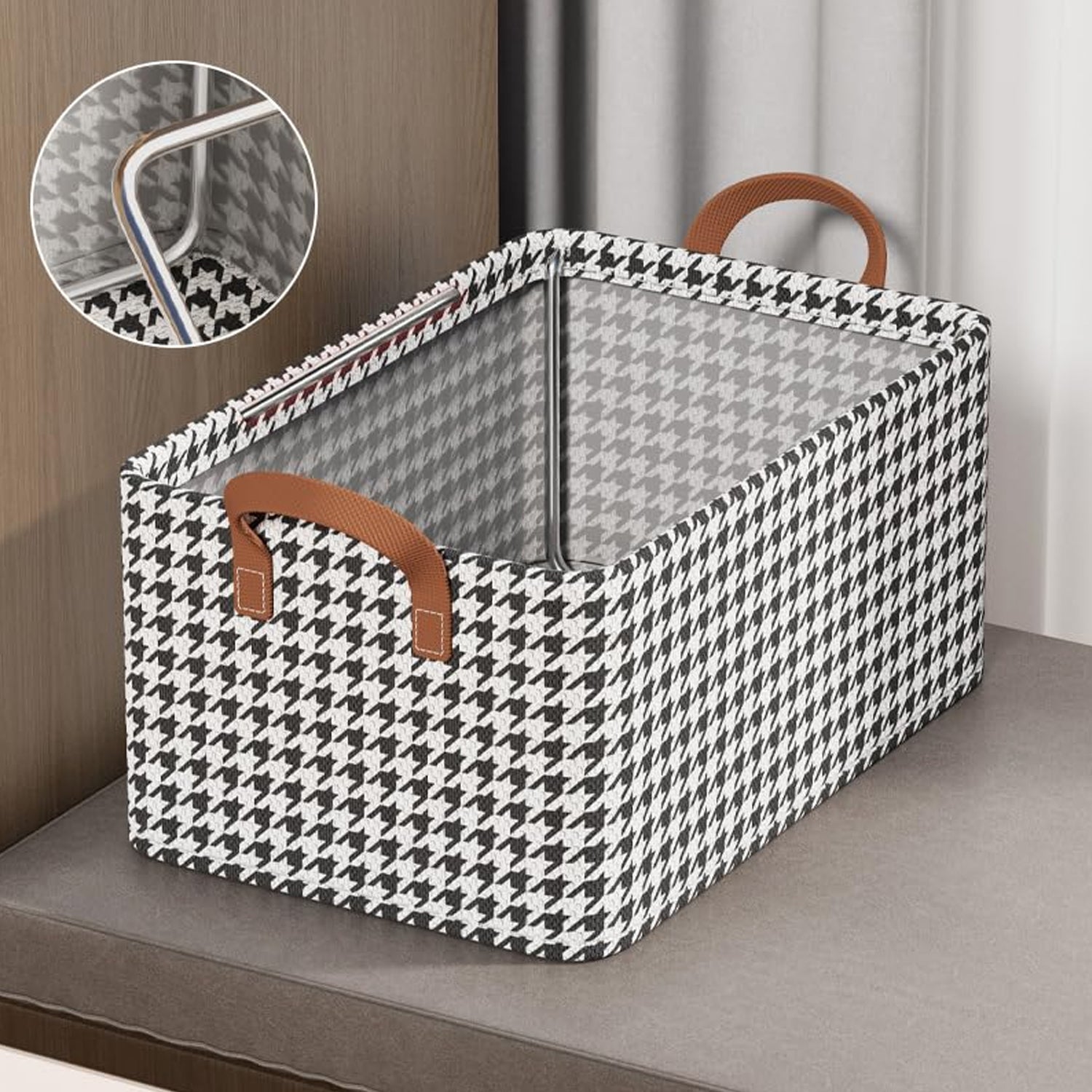 Foldable Fabric Storage Box With Handles (47  28 Cm)