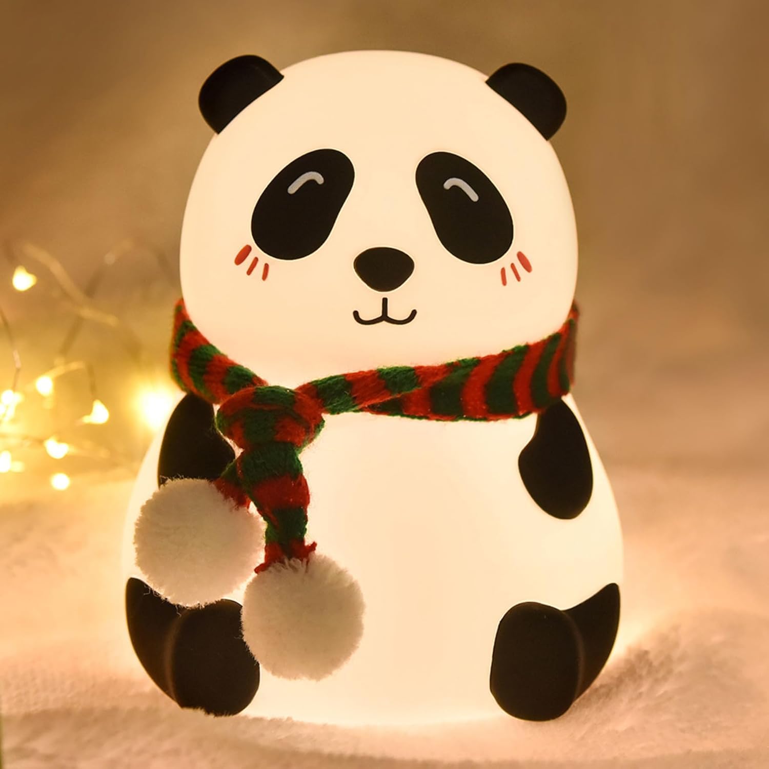 Panda 7-Color LED Silicone Touch Lamp – Cute Night Light for Bedroom & Kids Room