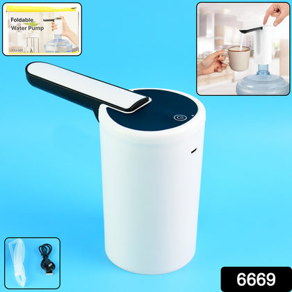 Automatic electric water dispenser pump on a gallon bottle, showing one-touch operation