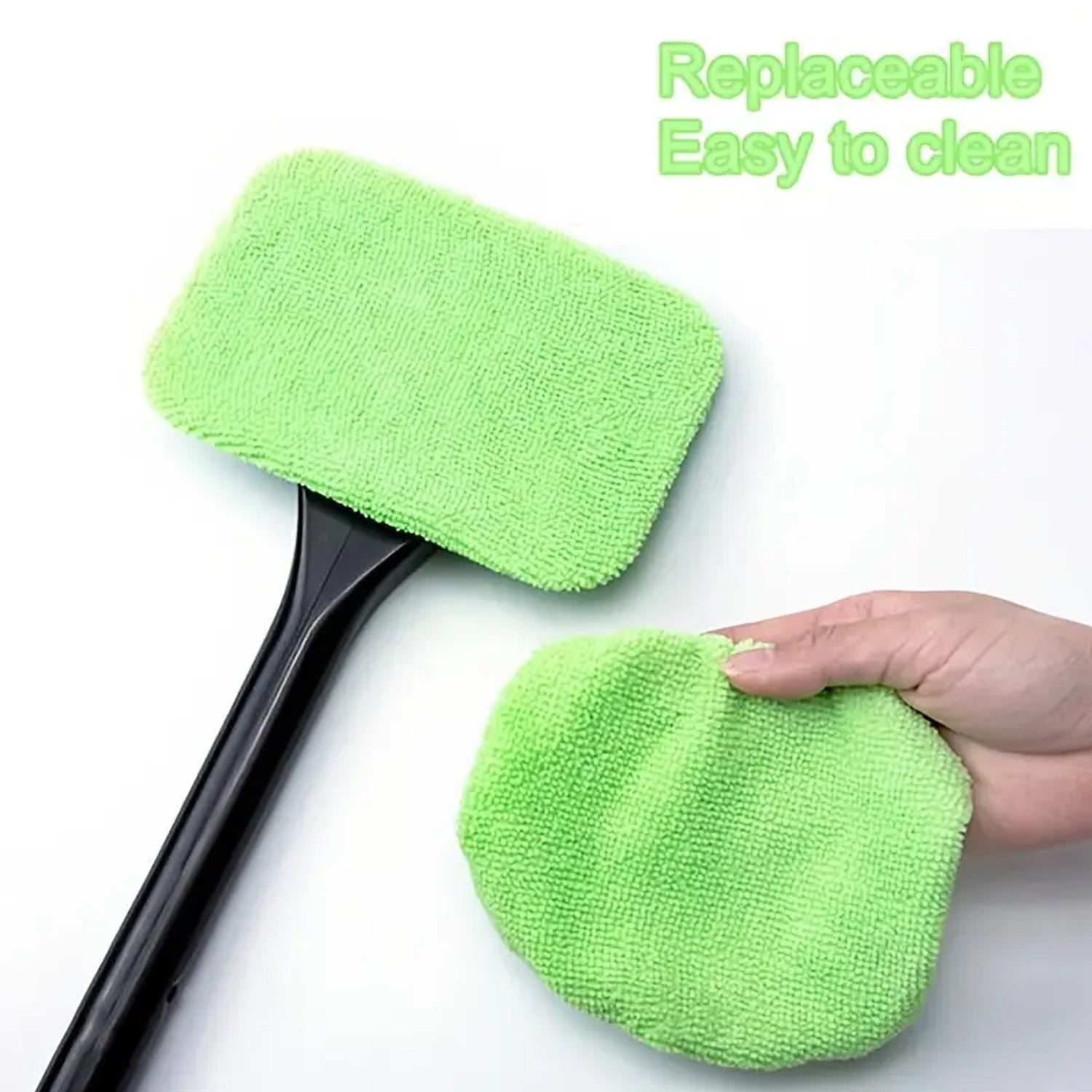 Microfiber cloth detail on windshield cleaner wiper