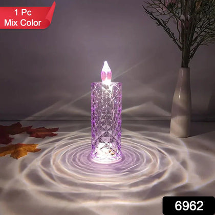 Multicolor Crystal LED Candlelight glowing on table