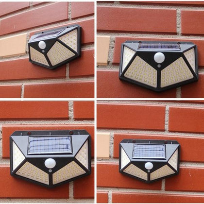 Solar LED security light for outdoor use