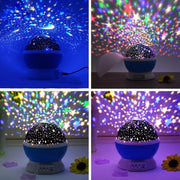 Star Master Night Lamp displaying various color modes, red, green, blue, and warm yellow