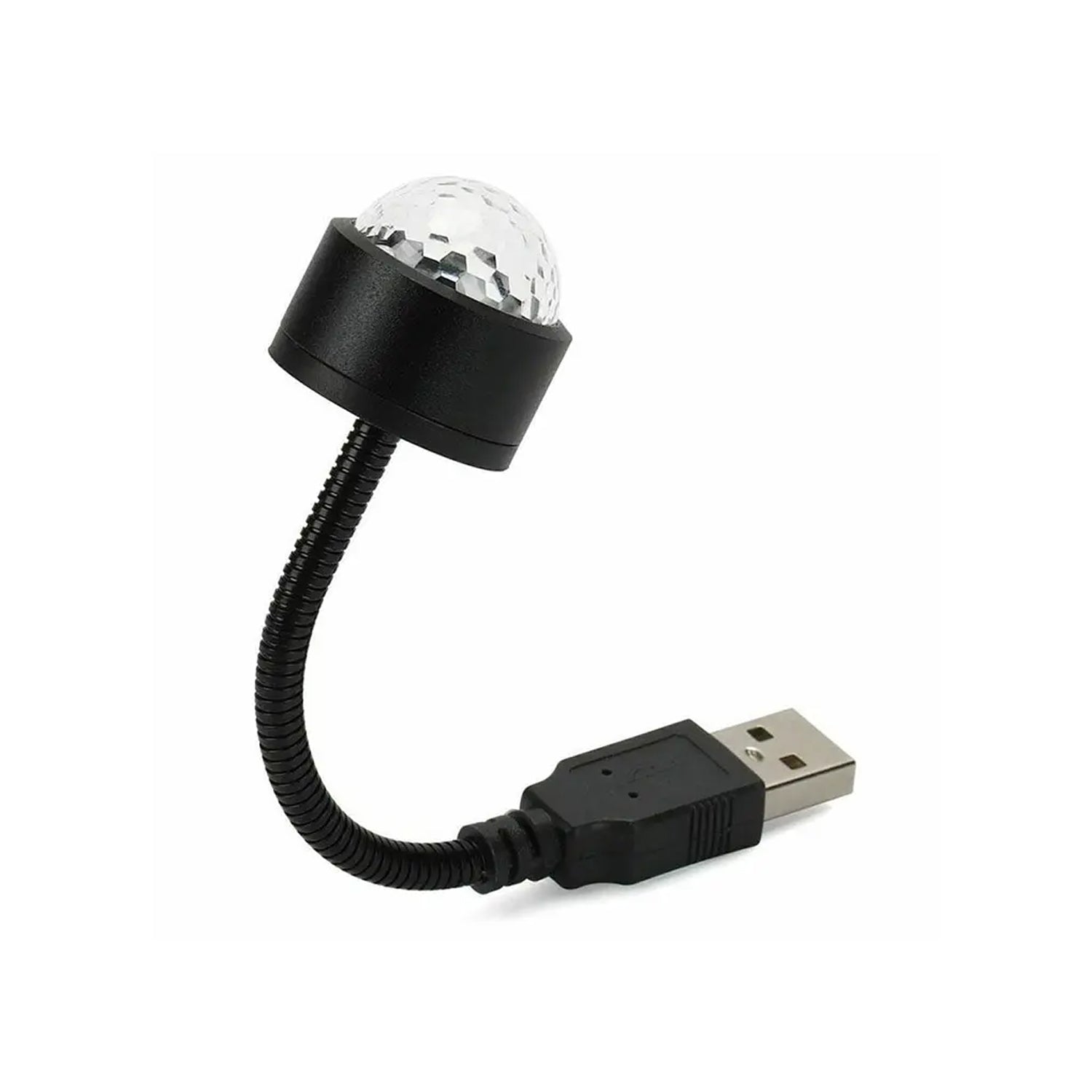 Close-up of the USB star projector and mini disco ball light device
