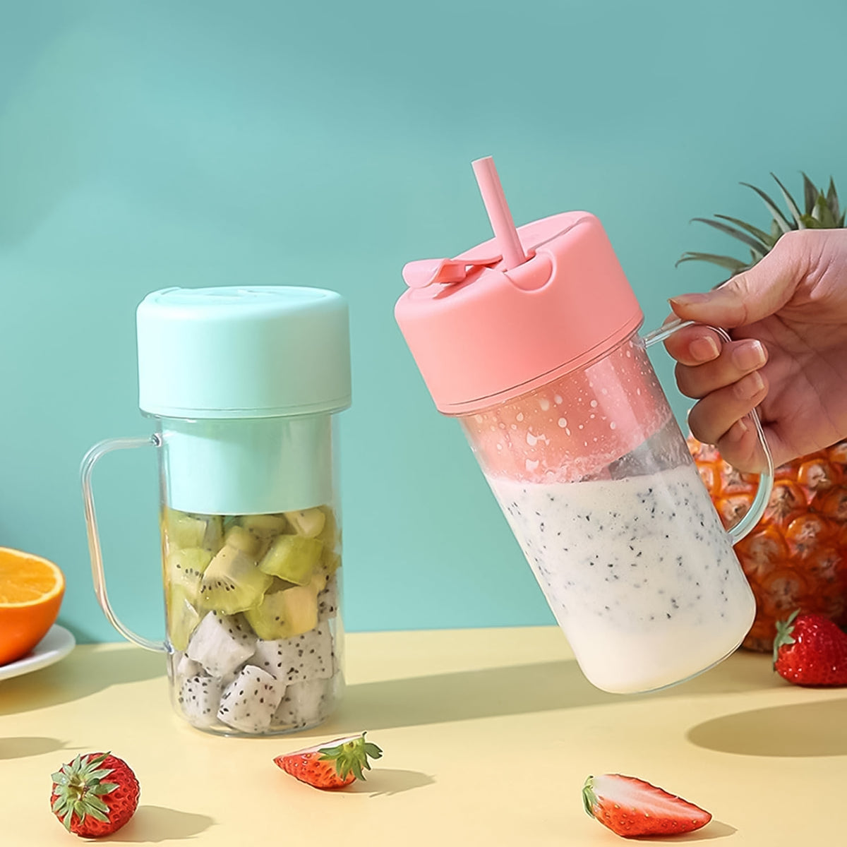 Portable USB crusher juicer detachable parts