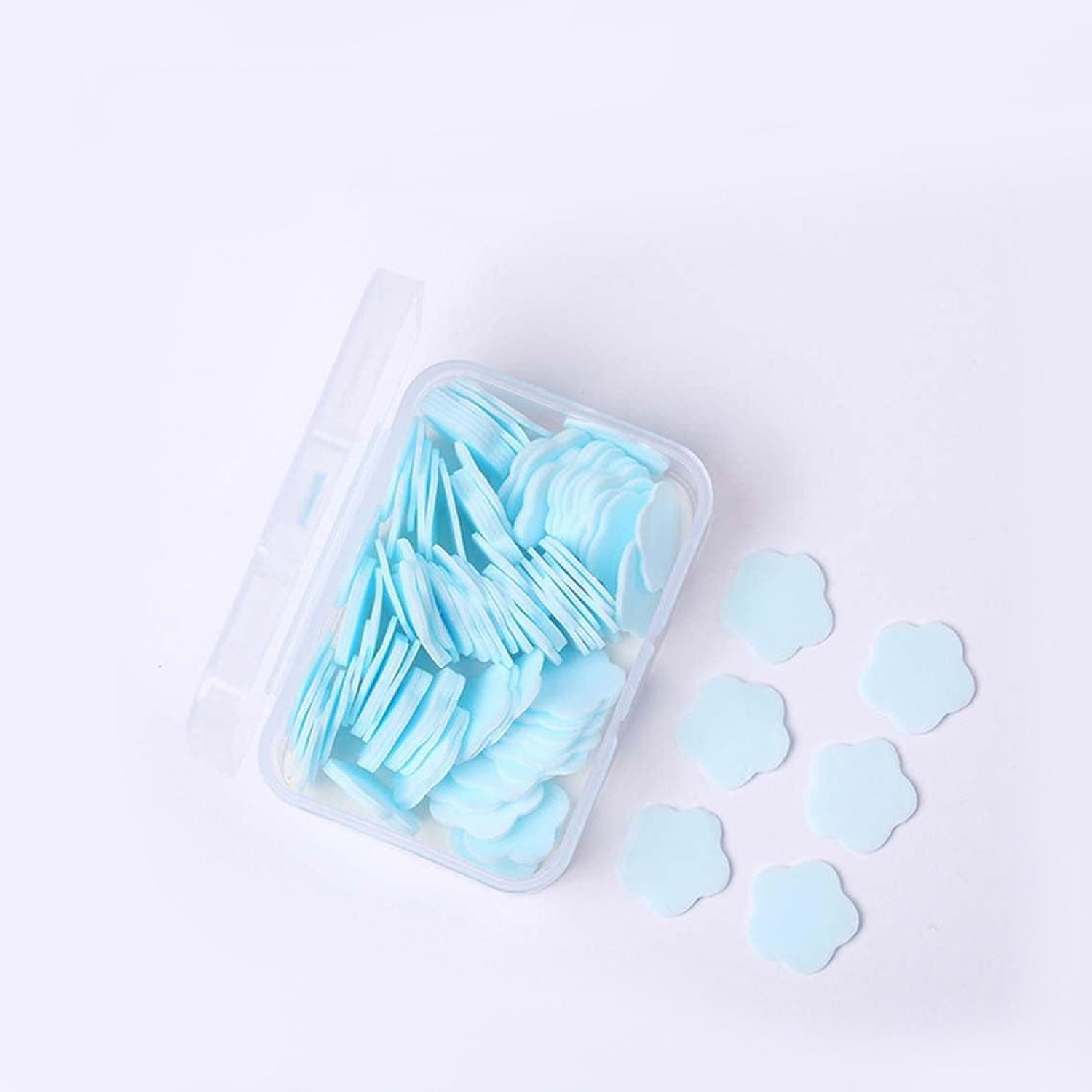 Mini Portable Travel Soap Paper Sheets – Flower Shape, 100-Piece Set (Mix Color)