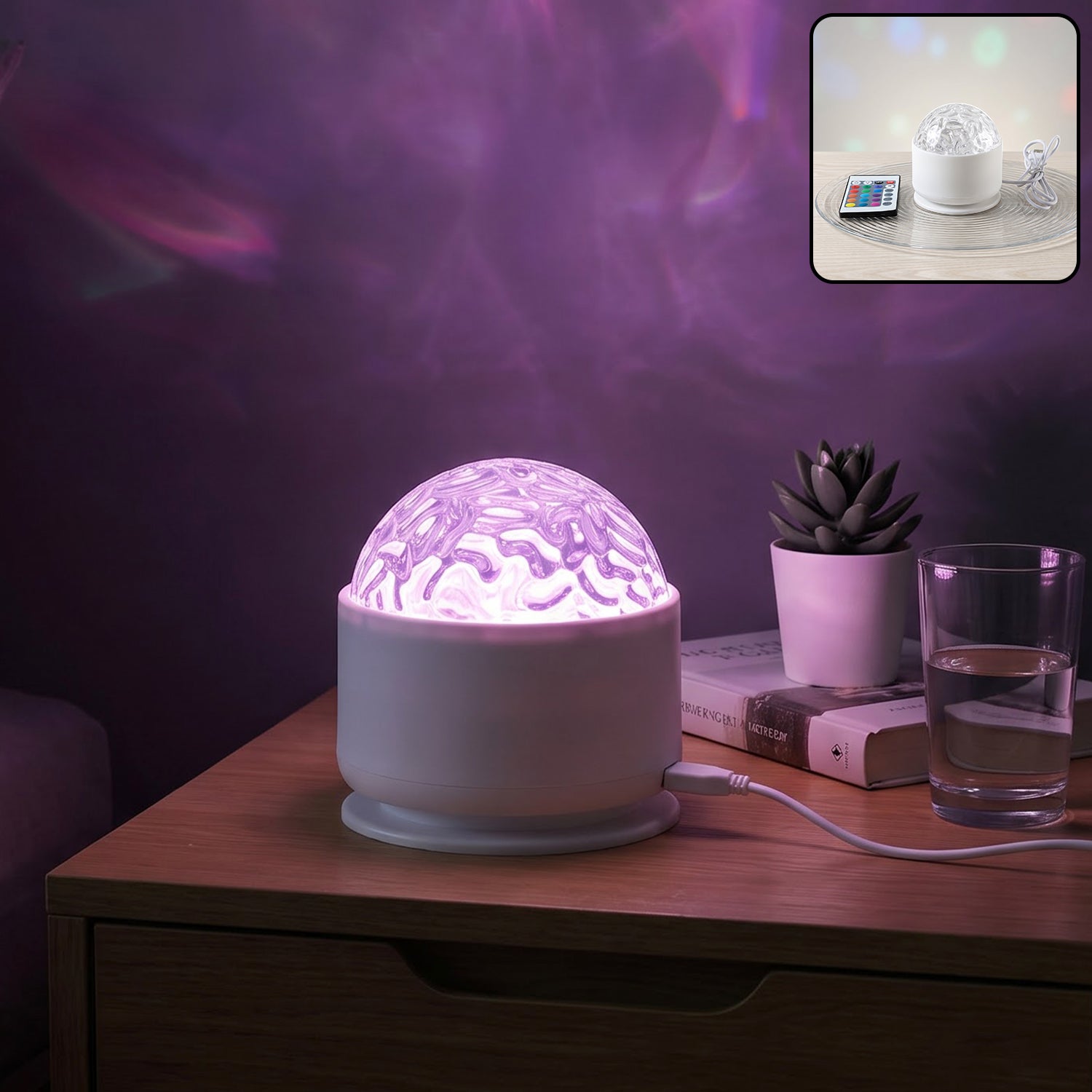 Led Starry Projection Night Light With Remote For Bedroom Ambient Decor (1 Set)