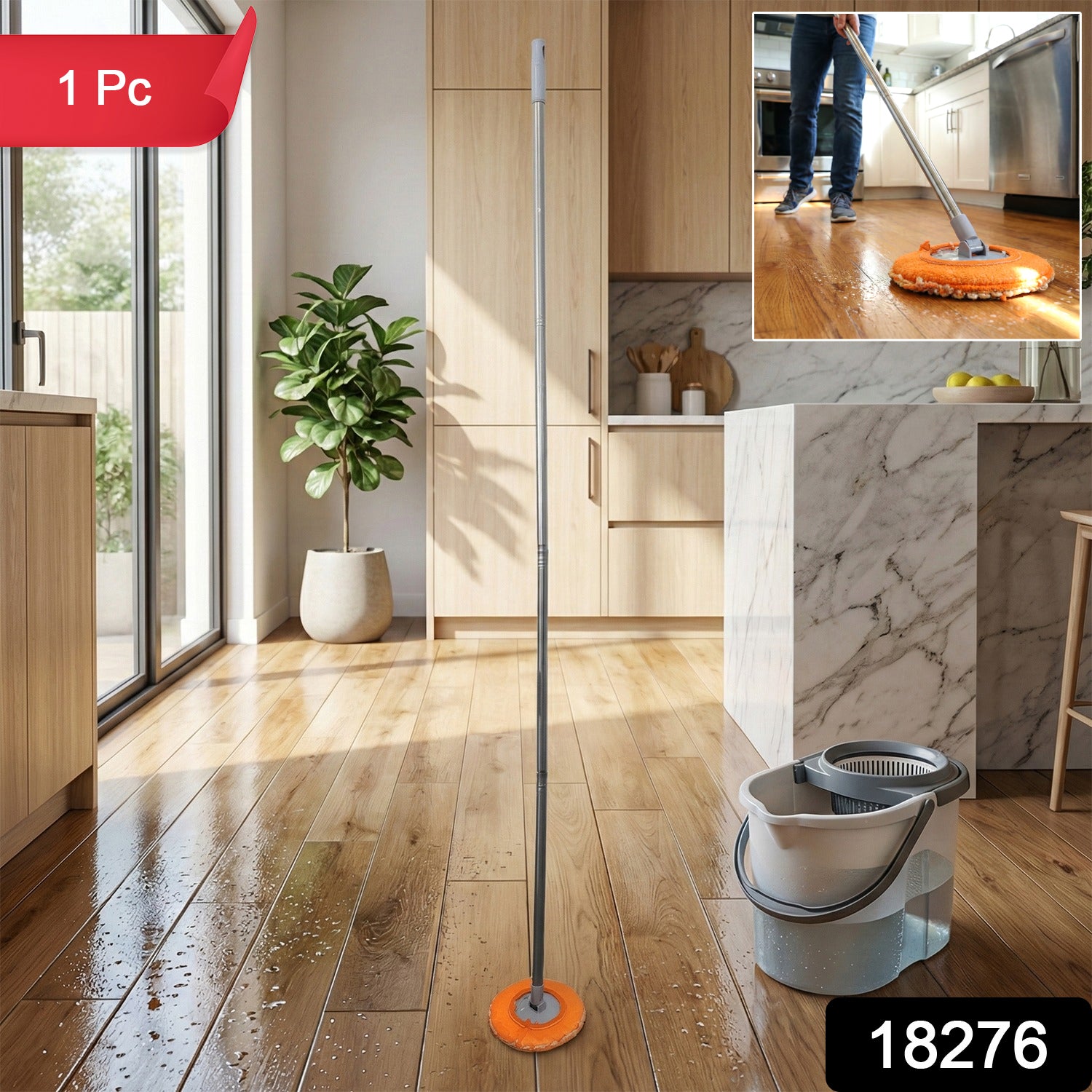 Multipurpose Spin Mop with microfiber head and bucket system
