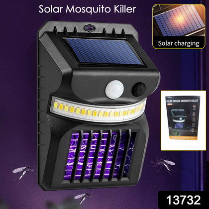 2-in-1 solar bug zapper & motion sensor outdoor wall light