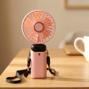 The base of the rechargeable portable fan showing its USB charging port.