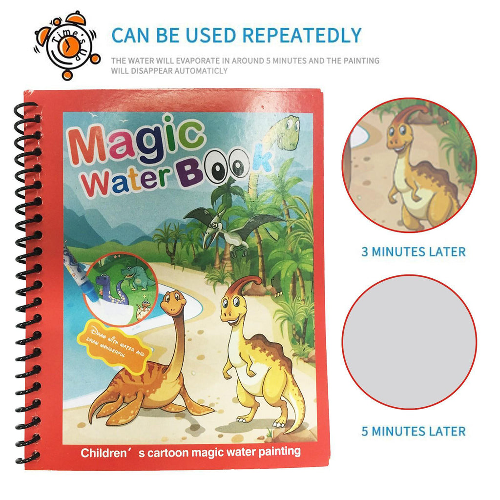 Magic Water Coloring Book travel-friendly and reusable