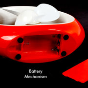Angled view of a cart shape USB mini fan